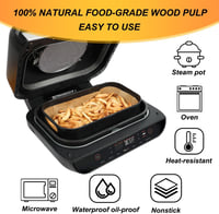 BYKITCHEN Sütőpapír Ninja Foodi MAX Grillhez és Airfryerhez - 100db Tapadásmentes Légkeveréses Sütőlap AG551EU Modellhez, 27,8×15cm 4