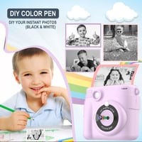 FUNKAM Gyerek Instant Fényképezőgép 1080P, 2,4" Kijelző, Nyomtatópapírral és 32GB Kártyával, 3-12 Éveseknek 6