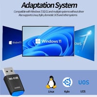 XIEANDKONG USB WiFi Adapter 900Mbps - Dual Band 2.4G/5.8G WiFi6 Vezeték Nélküli Hálózati Stick Win11/10/7 Rendszerekhez, USB 3.0 6