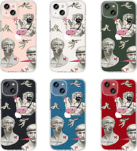 iPhone 13 Punk Szobor Mintás Átlátszó Ütésálló Tok 2
