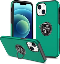 Huawei gyűrűs iPhone 14 tok beépített állvánnyal - zöld 1