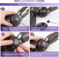 Dyson V10 V11 V12 V15 porszívófejhez kompatibilis görgő, nagy nyomatékú fejhez 6
