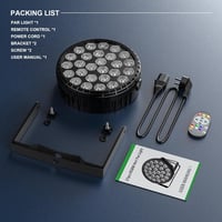 Ukfog 216W RGBW LED Par Reflektor - 27x8W DMX Diszkó Fény Távirányítóval - 6 Üzemmódú Színpadi Világítás DJ Partikra, Esküvőkre, Karácsonyi  - 1 PC 7