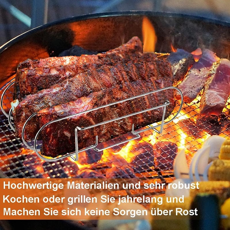 Weber Spareribs tartó grillrács - 5 oldalas bordatartó és sütőállvány rozsdamentes acélból