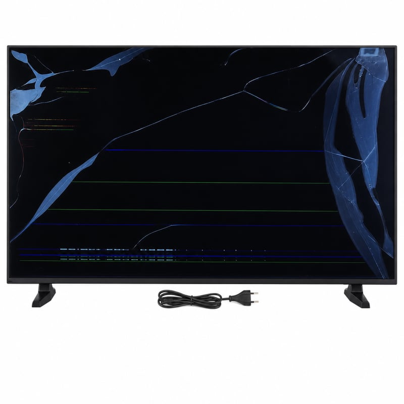 JVC LT-40VDF2555 VIDAA Smart TV 40 inča Full HD HDR LED — neispravan, djelomično radi: oštećen, odvojen dio ekrana (stanje: vidi drugu sliku)
