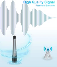YIEHO Univerzális Rövid Autóantenna - 6,5 cm Mini Tetőantenna Kiváló FM/DAB Vétel, 3 Adapterrel, Minden Autótípushoz Kompatibilis 2
