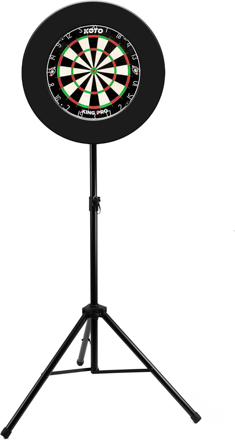 KOTO Heavy Duty Darts Állvány - Összecsukható, Magasságállítható (120-190 cm), 90 cm Széles, Sisalhoz és Elektronikus Dartboardhoz, Fekete
