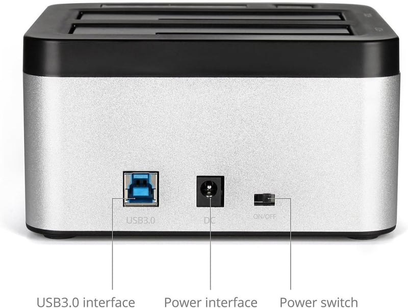 Salcar USB 3.0 HDD/SSD dokkoló állomás, 2 férőhelyes, klónozó funkcióval, 2x8TB