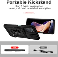 Xiaomi Redmi Note 11 Pro kameravédős tok, 360°-os gyűrűvel, mágnessel - Fekete 4