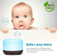 LONID 500ml Fekete Fa Aroma Diffúzor és Párásító Jógához, Babaápoláshoz, Automatikus Kikapcsolással 4