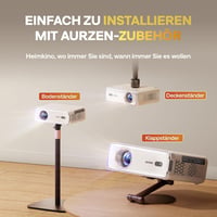 Aurzen Eazze D1 Okos Projektor - 4K Támogatás, Full HD 1080P, Netflix, Dolby Audio, Autofókusz, WiFi, Bluetooth, Otthoni Mozi Élmény - White 6