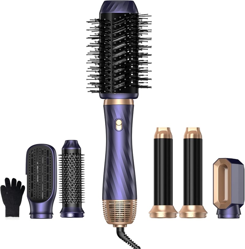 Atopskins 1000W Airstyler Hajformázó Készlet - Hajszárító, Körkefe, Automata Göndörítő, Hajegyenesítő Kefe és Meleglevegős Hajformázó Minden