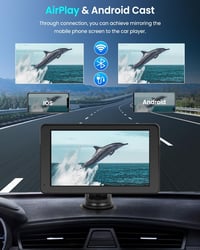 Rimoody 7" Hordozható Autórádió Carplay Android Támogatással - Érintőképernyős, Dual Bluetooth, FM Transmitter, GPS, Hangvezérlés, Airplay/A 3