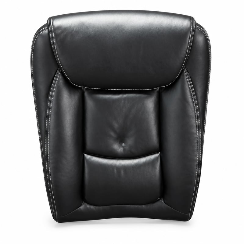 Piesă de schimb spătar pentru scaun de birou ergonomic directorial COLAMY, tapițerie groasă din piele, negru, spătar înalt, piesă de schimb