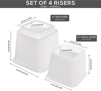 Utopia Bedding állítható bútormagasító készlet - 8 db, fehér, 8-20 cm 2