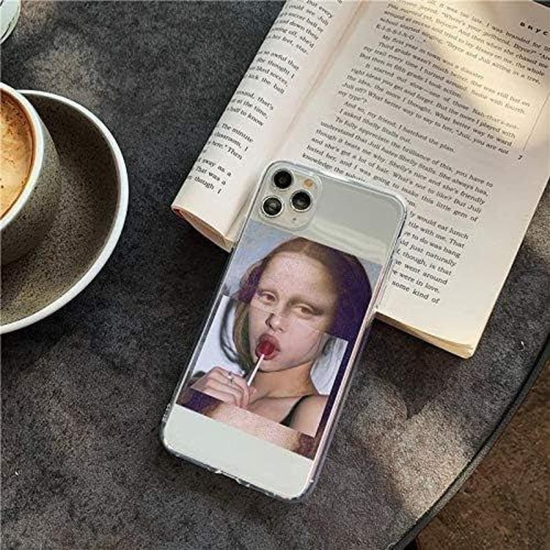 Apple iPhone X/XS Vicces Szilikon Tok - Mona Lisa Nyalókával
