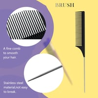 Set de 3 perii și piepteni de coafat pentru frizeri/coafori - negru 4
