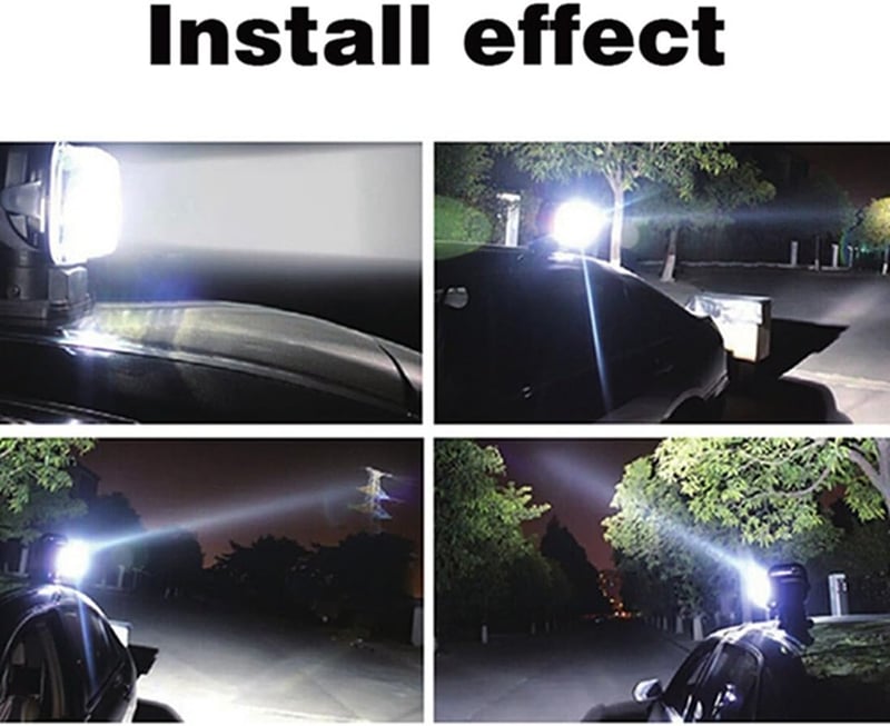 LED keresőfény autóra: 50W, 8500LM, 360° forgatható, távirányítós, fekete