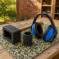 Set za radionicu: 1x gumeni umetak 72x44 mm + 1x slušalice 25 dB + 1x nasadni ključ 31 mm + 1x EVA podloga 1