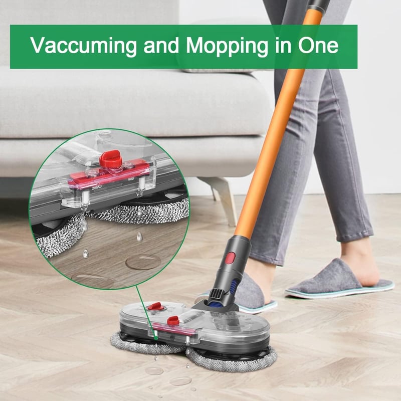 Dyson V15 V11 V10 V8 V7 porszívókhoz elektromos felmosó feltét, levehető tartállyal és 12 mosható moppal