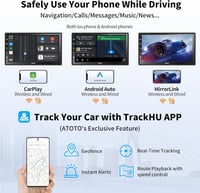 ATOTO A6PF 2DIN 7" QLED Android autórádió – 2GB+32GB, DAB+, Vezeték nélküli CarPlay és Android Auto, GPS, Wi-Fi, Bluetooth 5