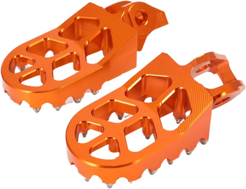 JFG RACING CNC Alumínium Lábtartó KTM SX SX-F EXC XC MC TC FC TE FE TX FX Motorokhoz - Széles, Csúszásmentes, Narancssárga