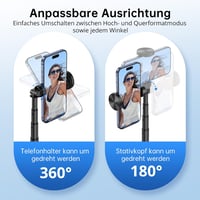 SYNCWIRE 140 cm Alumínium Szelfibot és Állvány Távirányítóval - 360° Forgatható Tripod iPhone 16/15/14/13 és Más Okostelefonokhoz - Fekete 2
