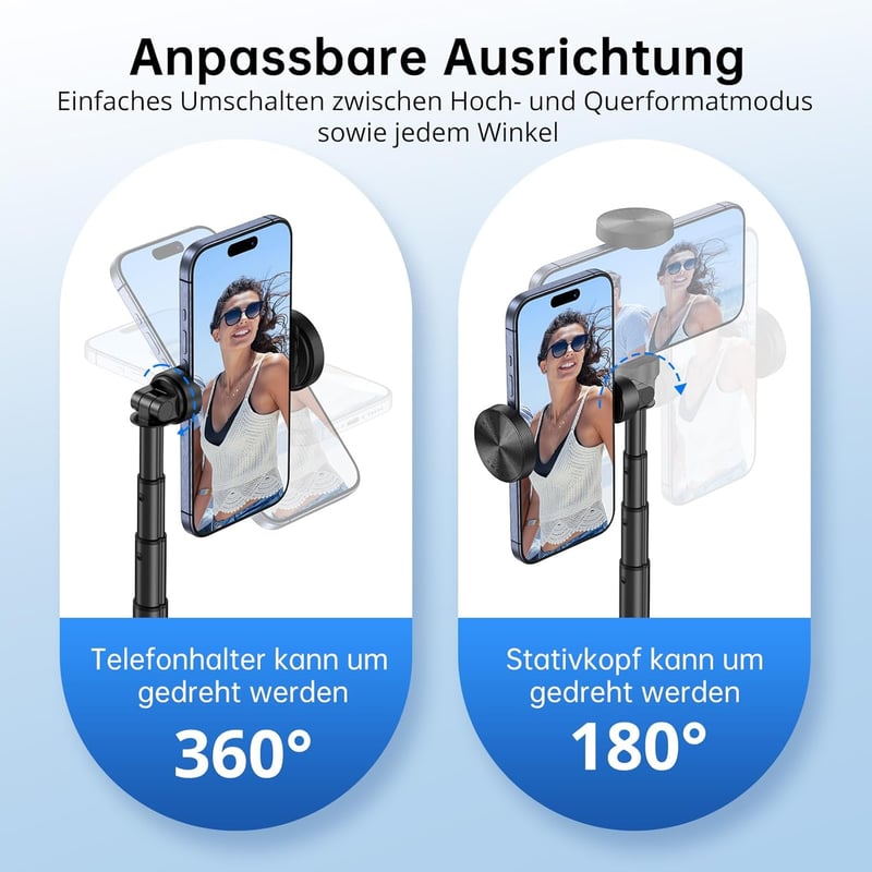 SYNCWIRE 140 cm Alumínium Szelfibot és Állvány Távirányítóval - 360° Forgatható Tripod iPhone 16/15/14/13 és Más Okostelefonokhoz - Fekete