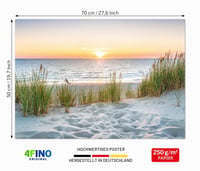Plagát 4FINO More – Východ slnka na pláži, duny – Prírodná dekorácia do obývačky, spálne, kuchyne – Bez rámu (Duna II, 70x) 2