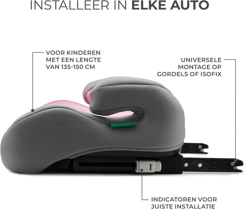 4Kraft I-BOOST Ülésmagasító 135-150 cm I-Size Biztonsági Párnázott Autósülés 9-12 Év