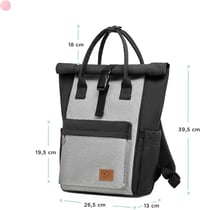 4Kraft MOONPACK Pelenkázó Táska 9 Zsebbel, Szürke Pelenkázó Alátéttel 2