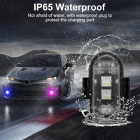 Set od 4 bežična RGB LED stroboskopska svjetla s RF daljinskim upravljačem, 8 boja, USB punjenje — oštećen daljinski upravljač (stanje: vidi 2. sliku) 7