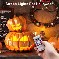 Set od 4 bežična RGB LED stroboskopska svjetla s RF daljinskim upravljačem, 8 boja, USB punjenje — oštećen daljinski upravljač (stanje: vidi 2. sliku) 8