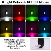 Set od 4 bežična RGB LED stroboskopska svjetla s RF daljinskim upravljačem, 8 boja, USB punjenje — oštećen daljinski upravljač (stanje: vidi 2. sliku) 5