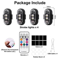 Set od 4 bežična RGB LED stroboskopska svjetla s RF daljinskim upravljačem, 8 boja, USB punjenje — oštećen daljinski upravljač (stanje: vidi 2. sliku) 11