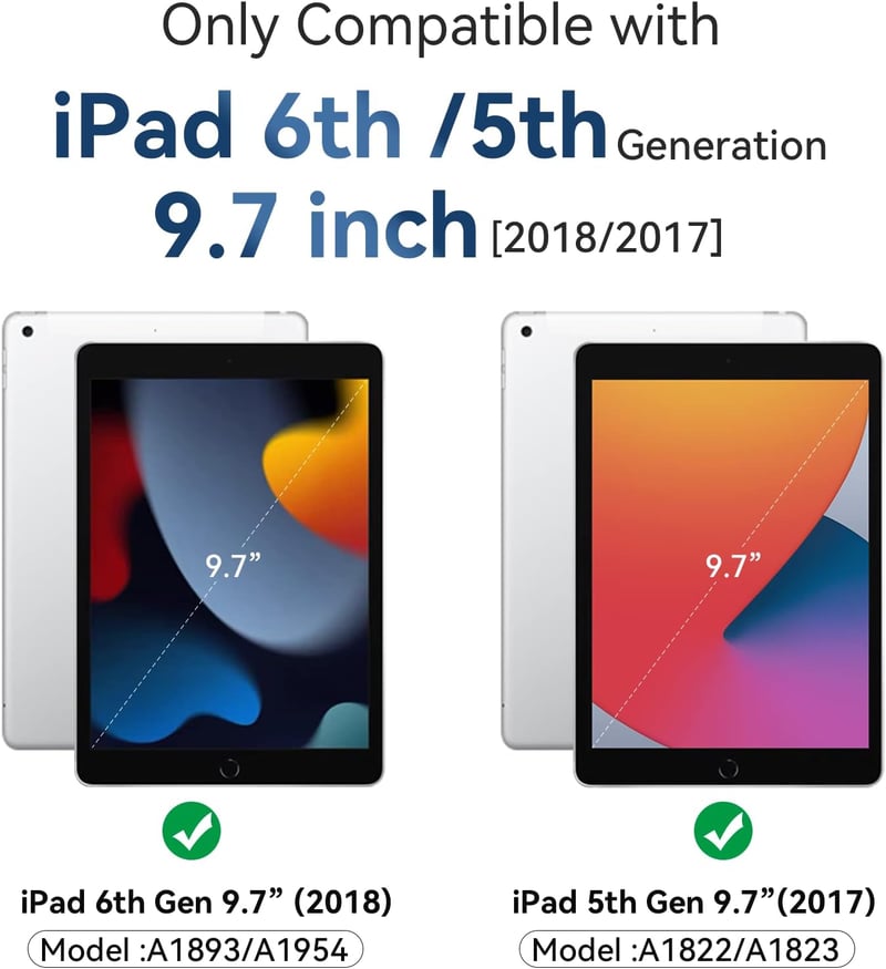 4UBonLife iPad 9.7 hüvely 5./6. generáció 2017/2018 - könnyű, vékony kemény védőtok világoskék - lightblue