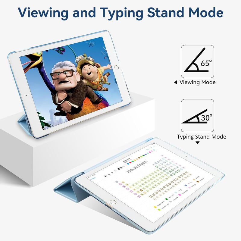 4UBonLife iPad 9.7 hüvely 5./6. generáció 2017/2018 - könnyű, vékony kemény védőtok világoskék - lightblue