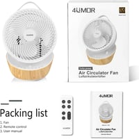 4UMOR Csendes Asztali Ventilátor 20dB 12 Fokozat 8H Timer 30m² Fehér 7