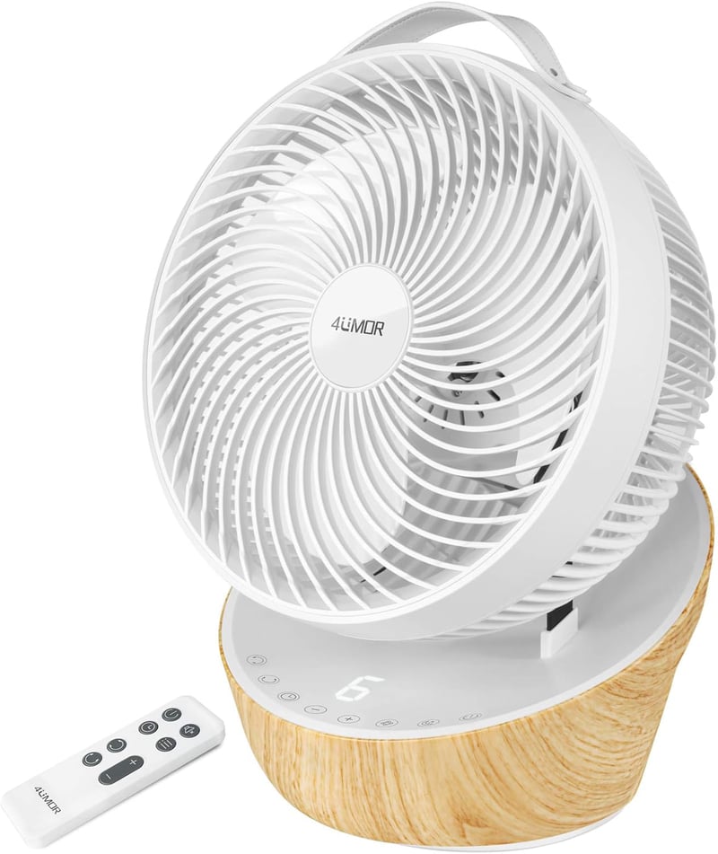 4UMOR Csendes Asztali Ventilátor 20dB 12 Fokozat 8H Timer 30m² Fehér