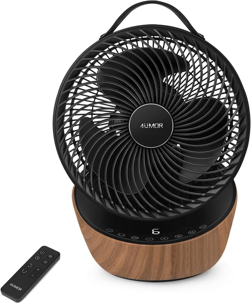 4UMOR Csendes Asztali Ventilátor 20dB 12 Fokozat 8H Timer 30m² Hálószoba Iroda