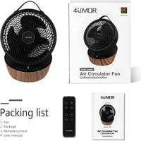 4UMOR Csendes Asztali Ventilátor 20dB 12 Fokozat 8H Timer 30m² Hálószoba Iroda 7