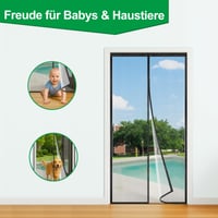 4UMOR magnetska mreža protiv komaraca za balkonska vrata 120x210 cm, crna - Mreža protiv insekata bez bušenja, čičak traka 3,8 cm, snažni magneti, za terasna vrata 5