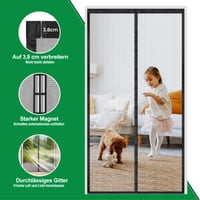 4UMOR magnetska mreža protiv komaraca za balkonska vrata 120x210 cm, crna - Mreža protiv insekata bez bušenja, čičak traka 3,8 cm, snažni magneti, za terasna vrata 2