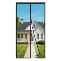 4UMOR magnetska mreža protiv komaraca za balkonska vrata 120x210 cm, crna - Mreža protiv insekata bez bušenja, čičak traka 3,8 cm, snažni magneti, za terasna vrata 1