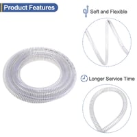 5/8" PVC hadica vystužená oceľou – chemicky odolná, flexibilná, vysokotlaková sacia hadica, dĺžka 24,6 stôp (7,5 m), priehľadná 4