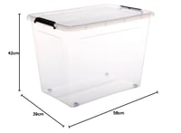 5 Five Simply Smart 80 literes görgős tárolódoboz csíptetős zárral – Nagy kapacitású rendszerező box 4