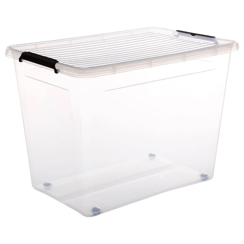 5 Five Simply Smart 80 literes görgős tárolódoboz csíptetős zárral – Nagy kapacitású rendszerező box