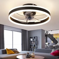 50 cm Mennyezeti Ventilátor Beépített Világítással – 60W LED Mennyezeti Lámpa Ventilátorral, 3 Színhőmérséklet, 6 Sebesség, Halk Ventilátoros Lámpa Nappaliba és Hálószobába 1