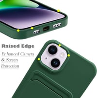 iPhone 13/14 Katonai Zöld Ütésálló Tok Kártyatartóval 6.1" 2