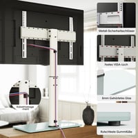 AOKCOS TV Állvány 1130 mm 43-75-85 Colos Televíziókhoz - Dönthető, Forgatható, Állítható Magasságú Univerzális Tartó, VESA 600x400mm, 50kg T 5